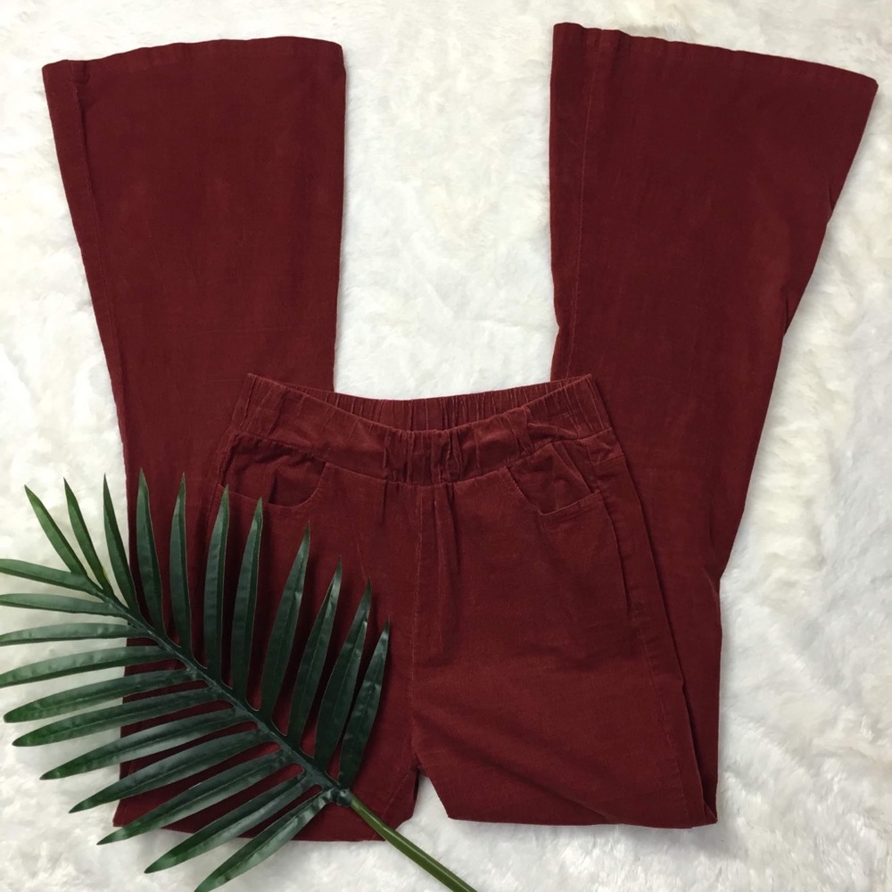Earthbound Red Corduroy Bell Bottoms